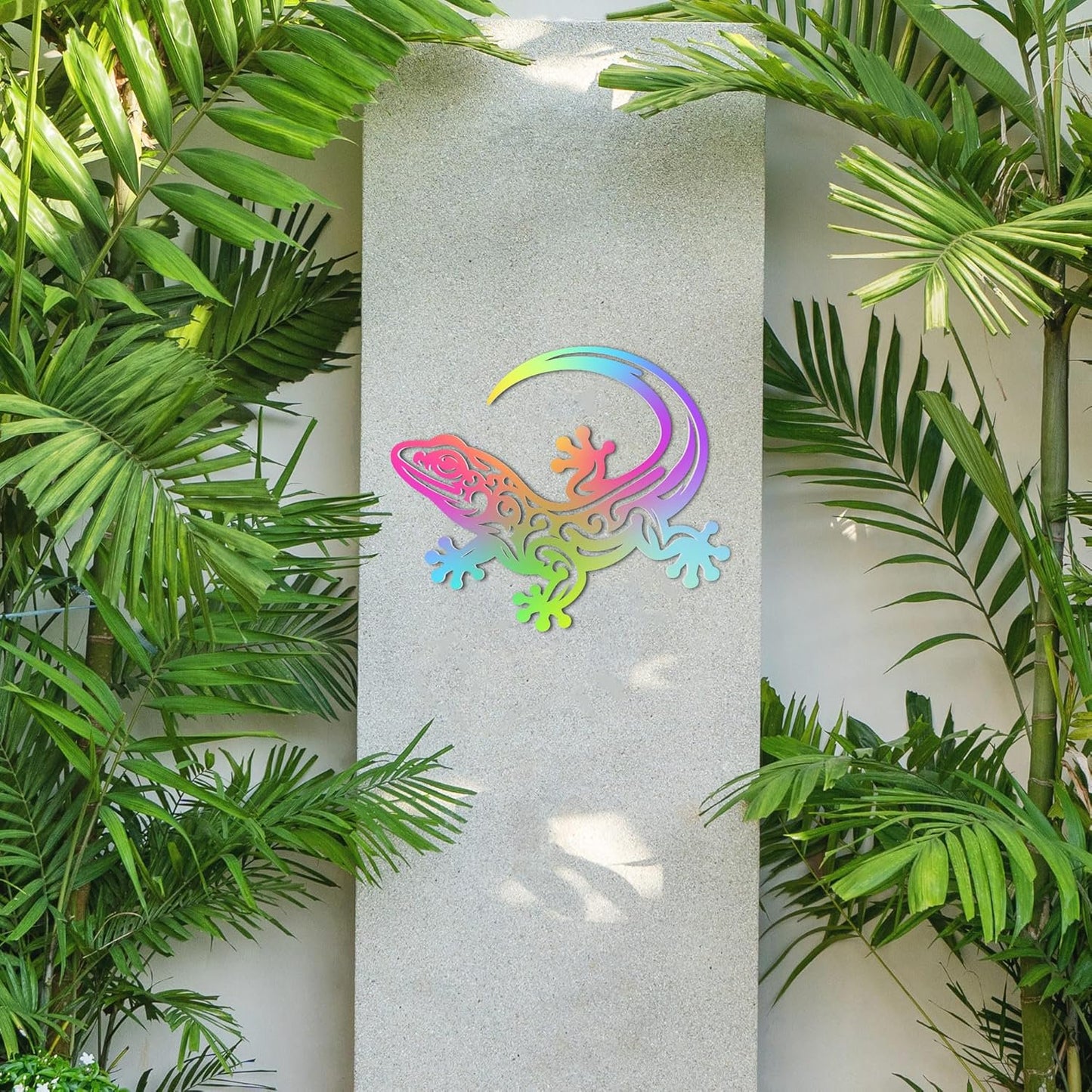 Outdoor Gecko Wall Art, Lizard Decor for Fence, Patio, Tropical Wall Hanging