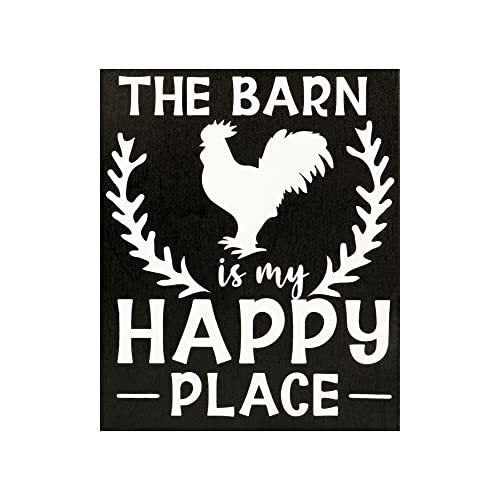 JennyGems Barn Is My Happy Place, Farmhouse Decor, Rustic Barn Sign, Barn Gifts