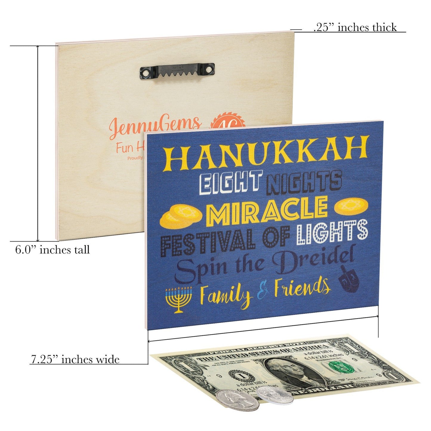 JennyGems Hanukkah Decorations Chanukah Decorations, Hanukkah 8 Nights Miracle