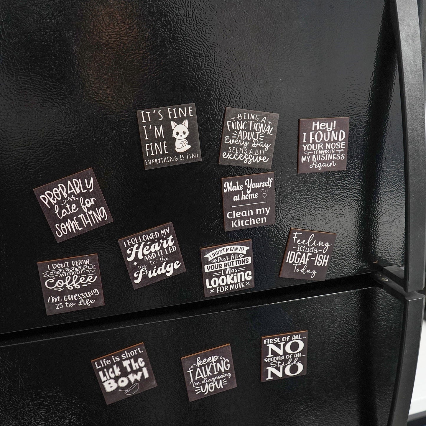 Funny Cat Magnet: Cats Because People Suck, USA Made Wooden Fridge Decor