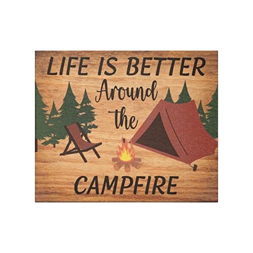 JennyGems Camper Gifts, Life Is Better Around the Campfire Sign, RV Decor