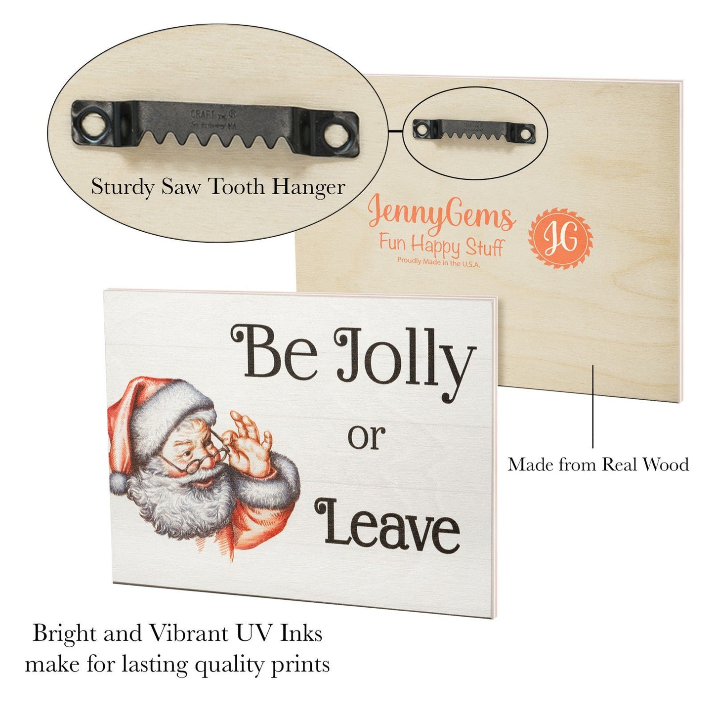 JennyGems Be Jolly Or Leave, Christmas Decorations, Cute Christmas Decor Santa