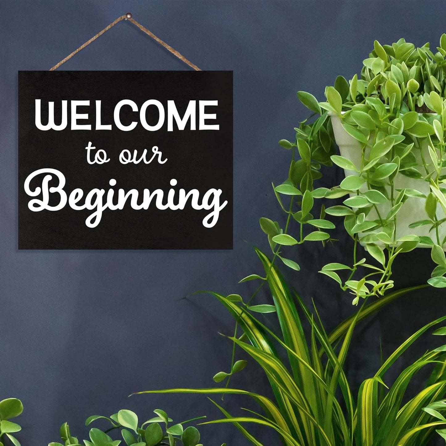 Welcome to the Beginning Sign: Minimalist Wood Wedding & Housewarming Decor