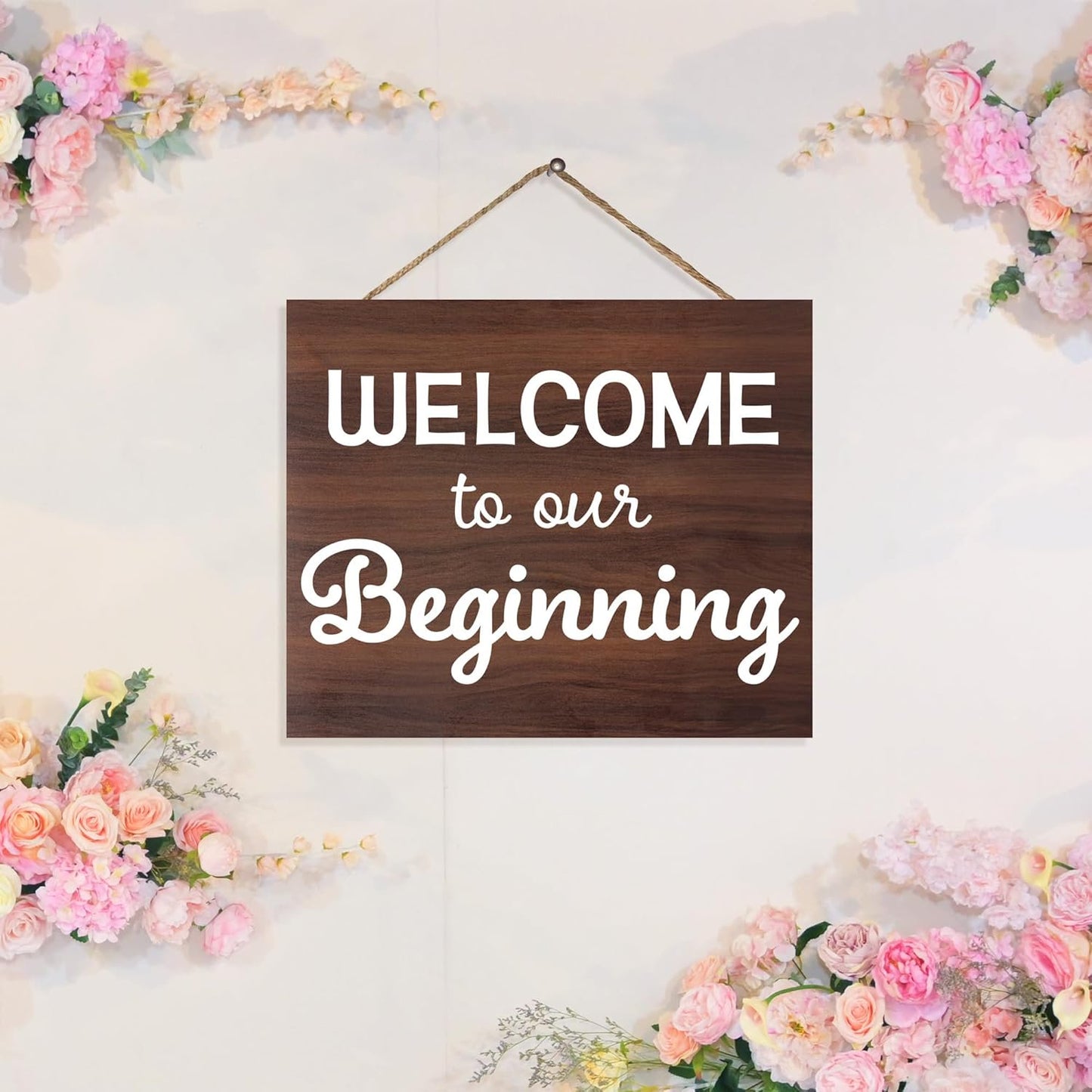 Welcome to the Beginning Sign: Minimalist Wood Wedding & Housewarming Decor
