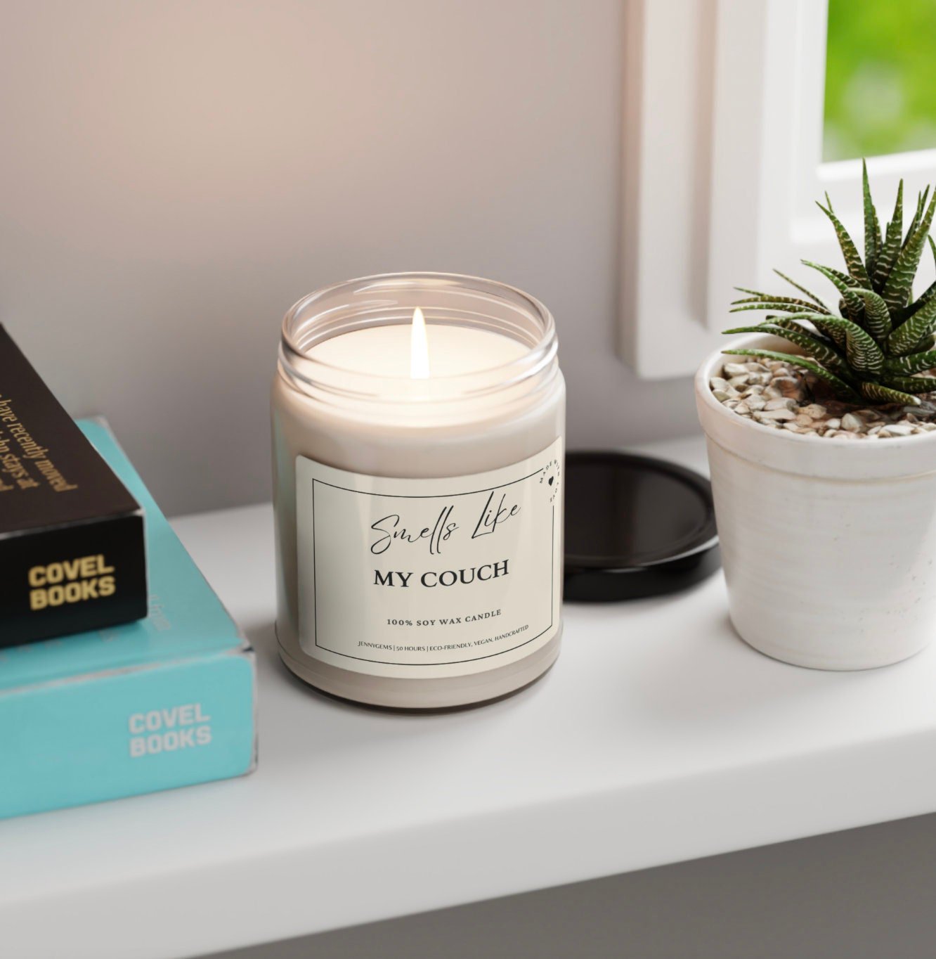Funny 'Smells Like My Couch' Soy Candle: Introvert Gift