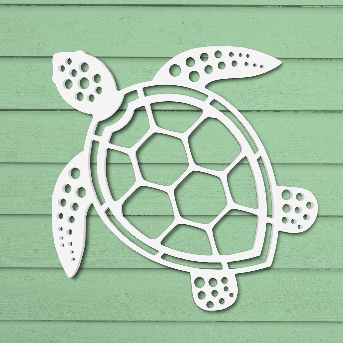 Handcrafted PVC Turtle Outdoor Wall Art - Coastal Nautical Decor, Weatherproof Turtle for Beach House, Pool, or Garden
