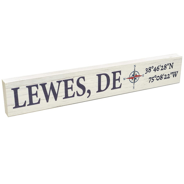 Lewes Delaware Sign: Compass Coordinates, Coastal Decor
