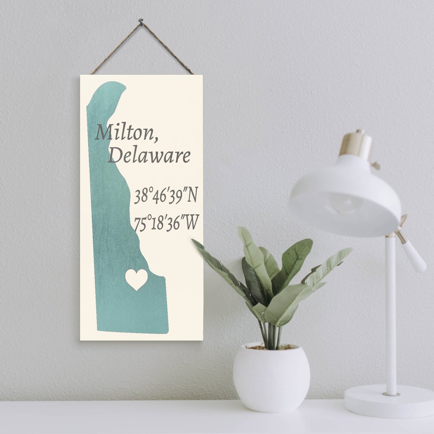 JennyGems Milton, Delaware Nautical Real Wood Sign | Made in USA
