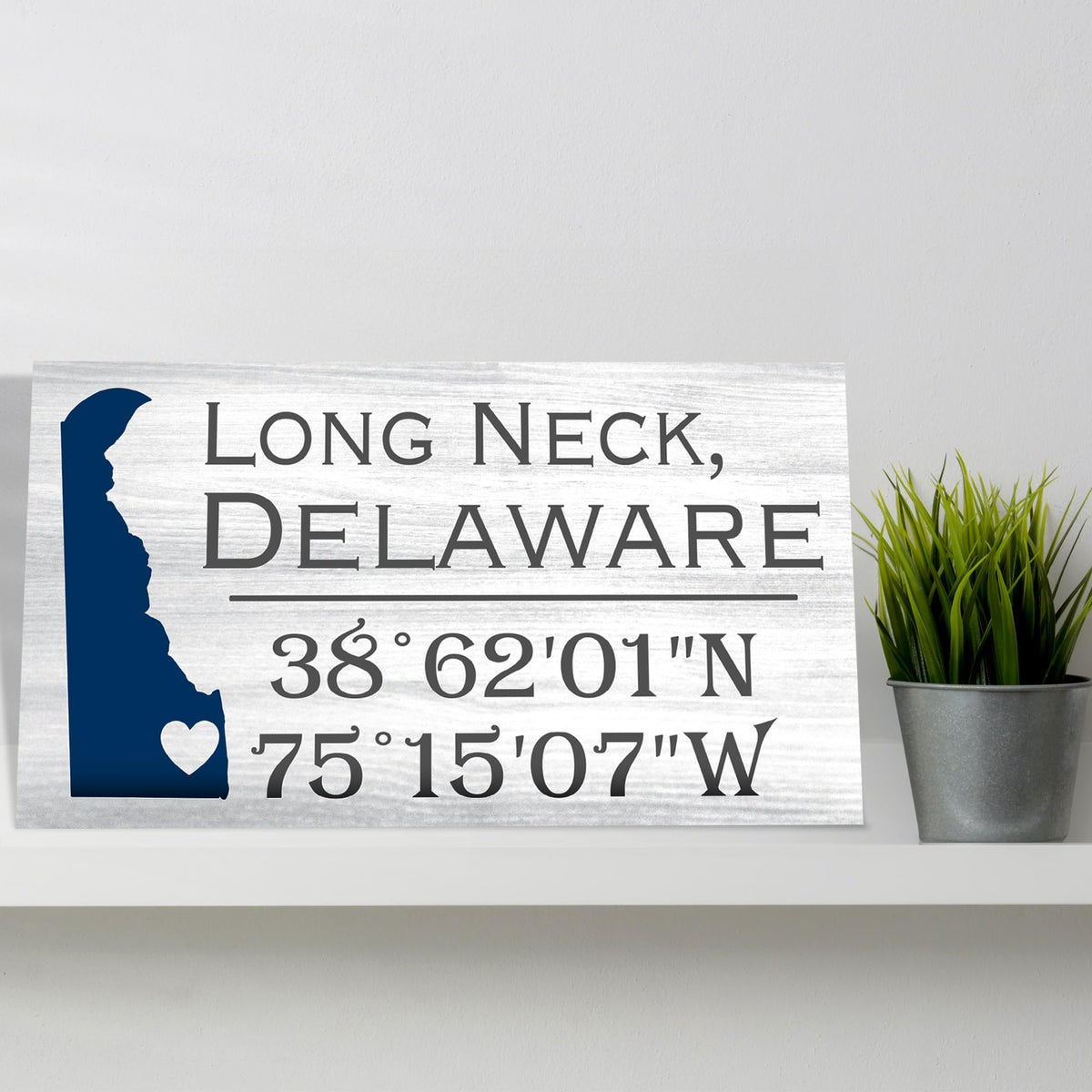 JennyGems Long Neck Delaware Gifts and Souvenirs, Delaware Sign, Beach Decor, Made in USA
