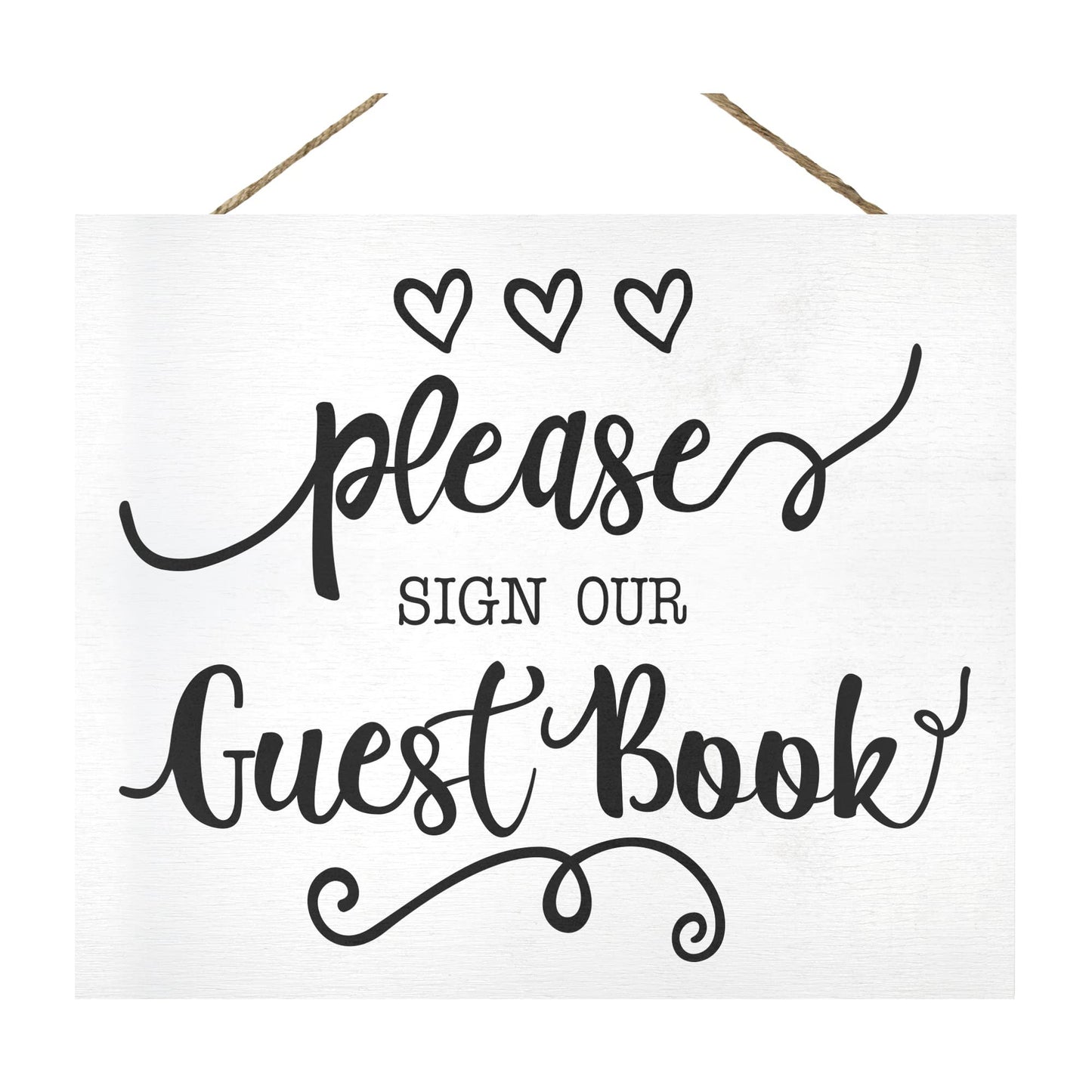 JennyGems Wedding Reception Signs, Please Sign Our Guest Book Wedding Sign, Guest Book Table Sign, 10x12 Inch Wood Sign, Rustic Wedding Decor, Guestbook Sign for Bridal Shower