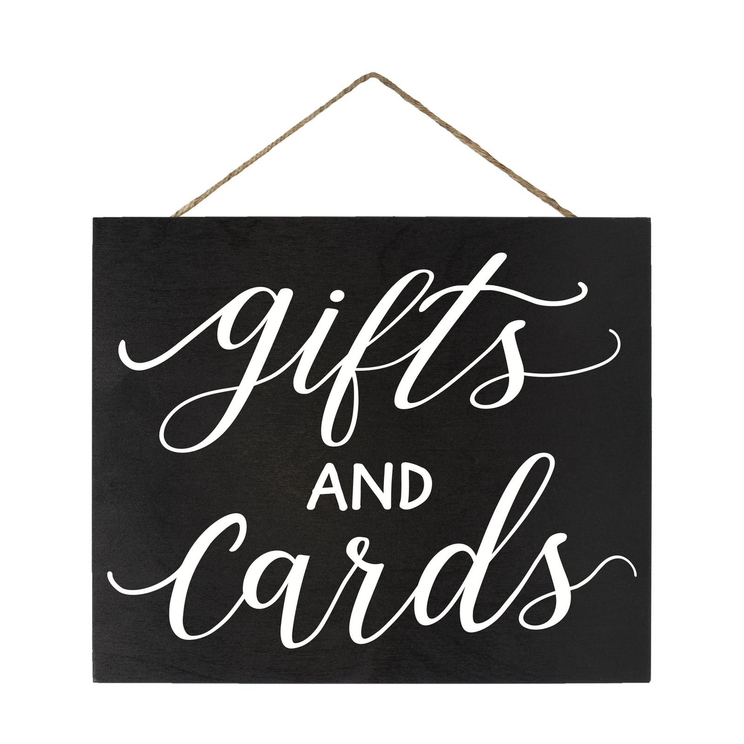 JennyGems Gifts and Cards Sign, Wedding Signs, Bridal Shower Party Decor (Black)