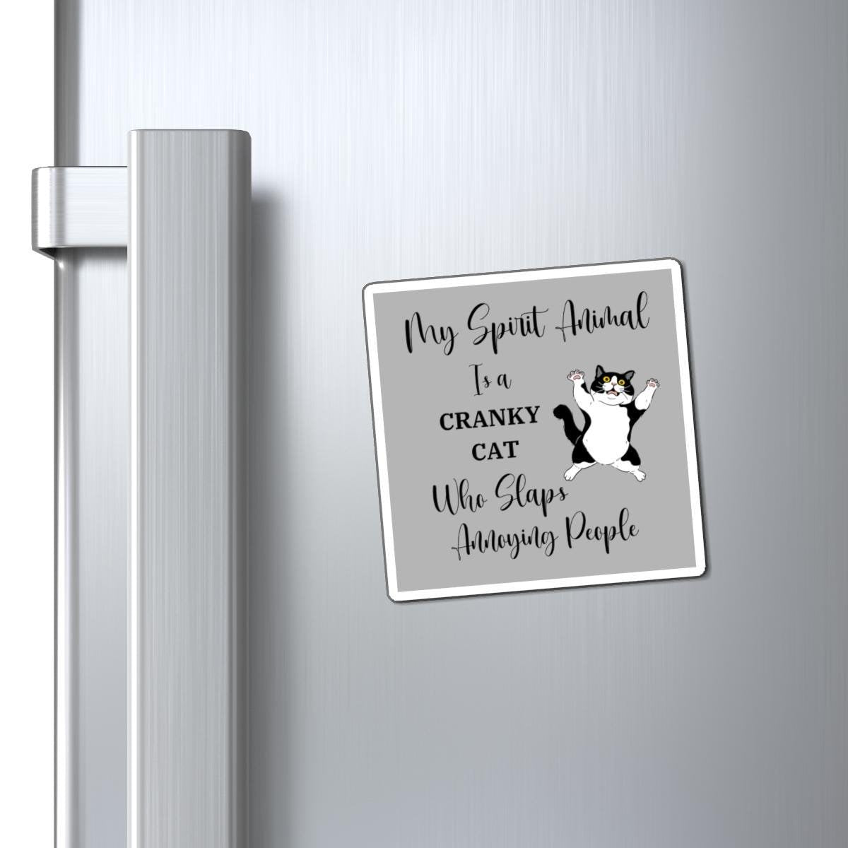 Cranky Cat Magnet, Funny Fridge Magnet, Sarcastic Animal Magnet, Cat Lover Gift, Snarky Kitchen Decor