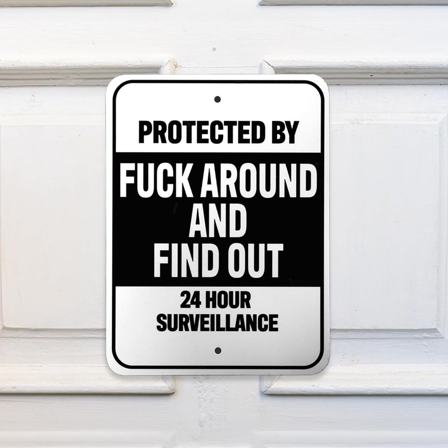 FAFO Protected By Sign: Sarcastic Humor Decor, Indoor/Outdoor