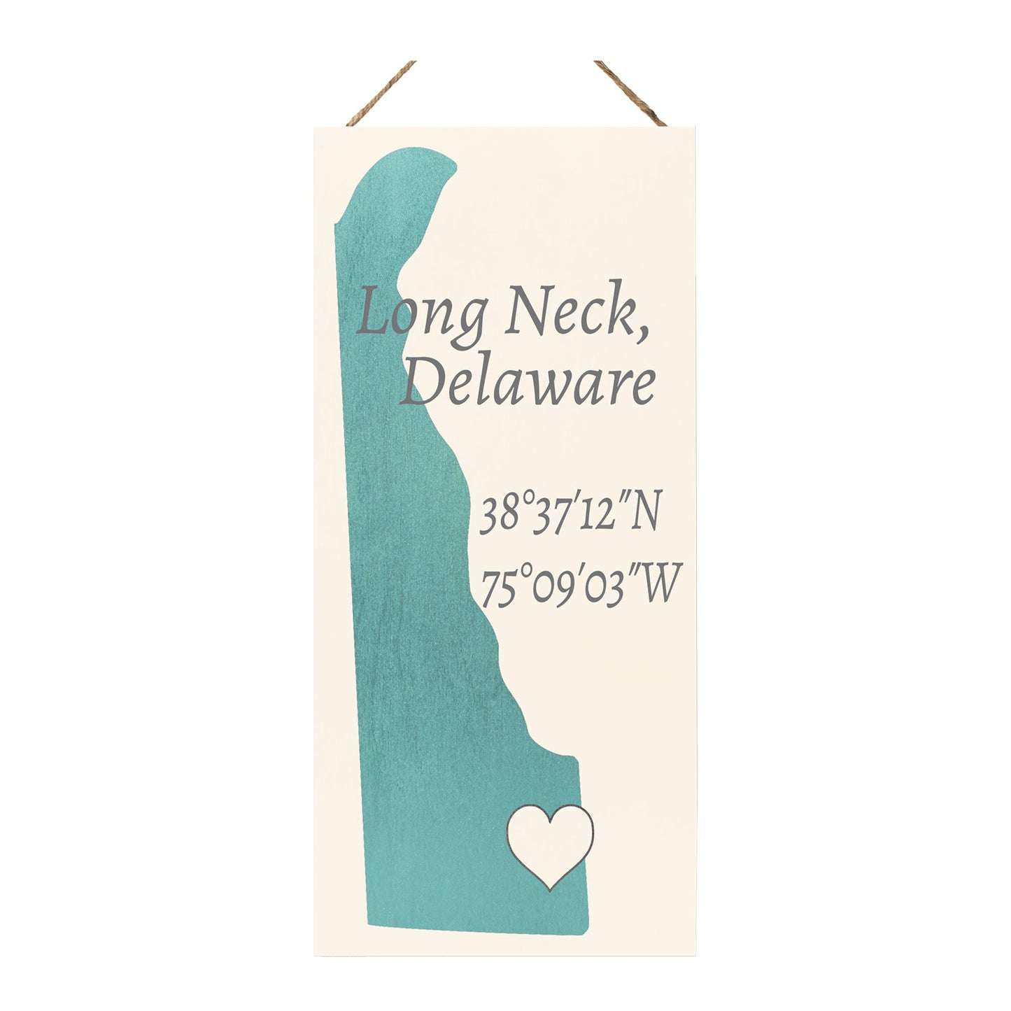 JennyGems Long Neck, Delaware Nautical Real Wood Sign | Made in USA