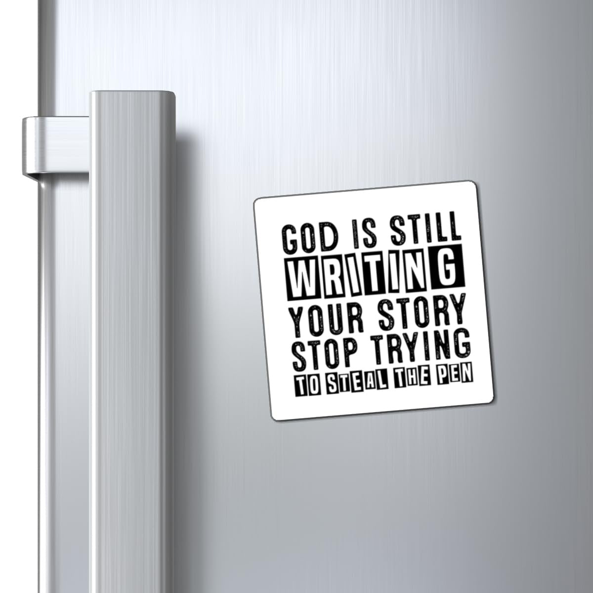 Christian Gift Inspirational Magnets, God is Writing Your Story Fridge Magnet, Religious Faith Decor, Inspirational Gift