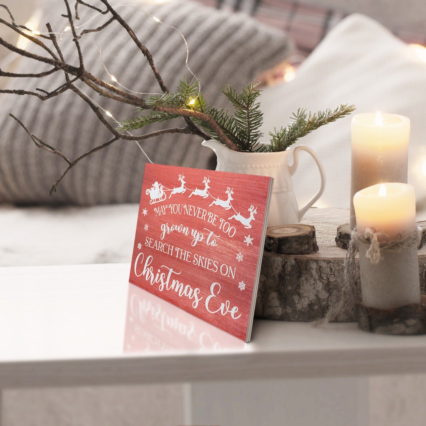 JennyGems Skies On Christmas Eve, Christmas Decorations, Holiday Decor, Santa