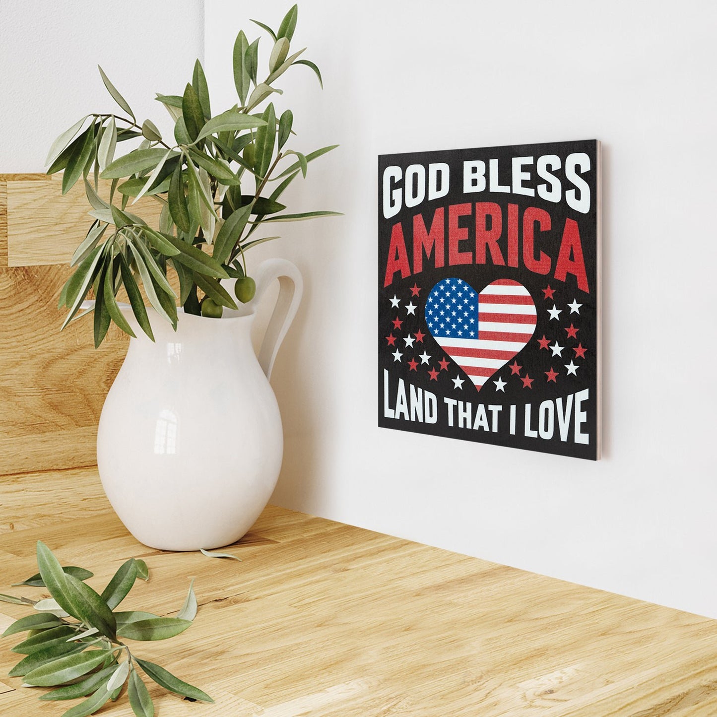 JennyGems Patriotic Decor, God Bless America Sign, 4th of July, Memorial Day