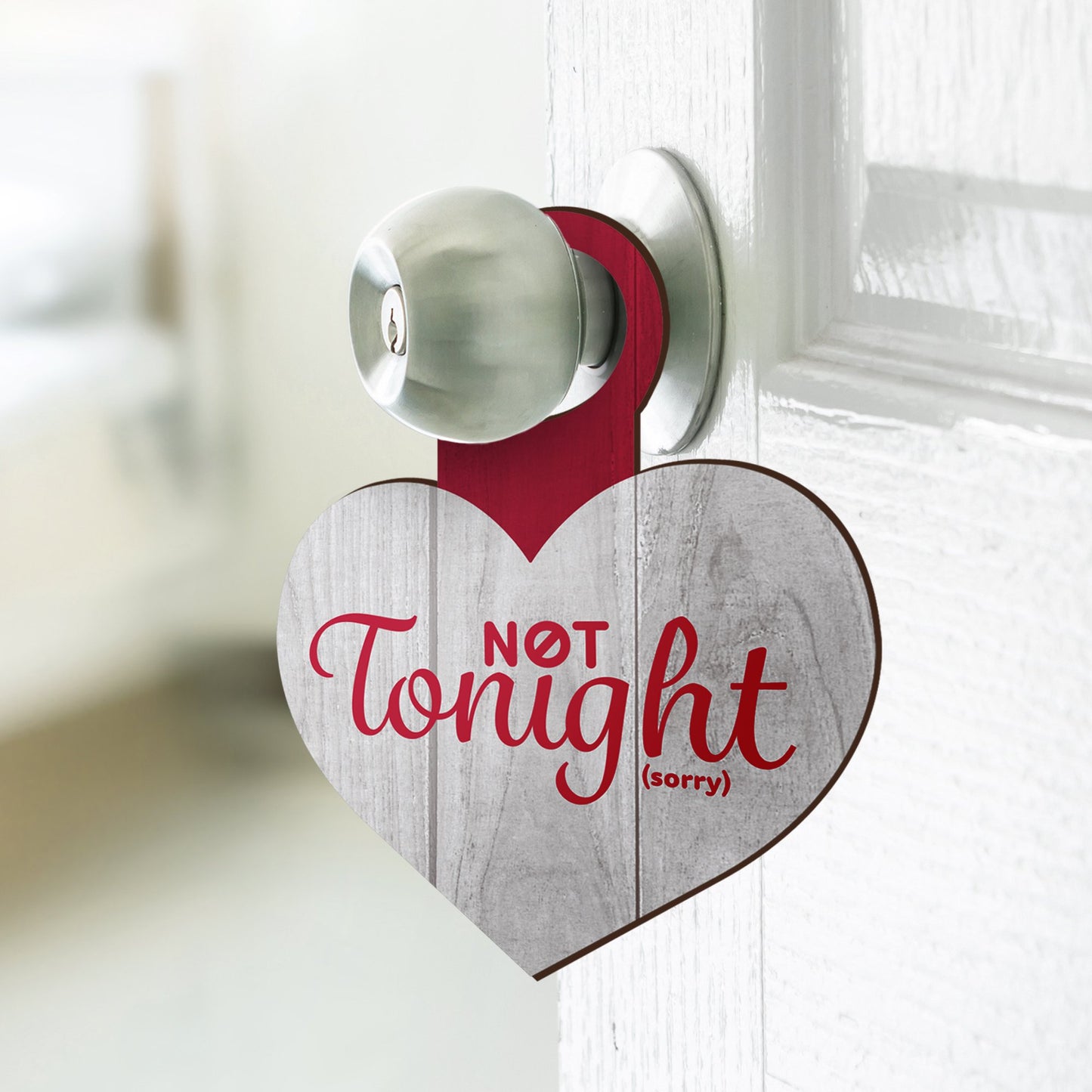 Funny Date Night Decision Sign for Him or Her, Tonight Not Tonight Reversible Door Hanger, Couples Gift, Made in USA