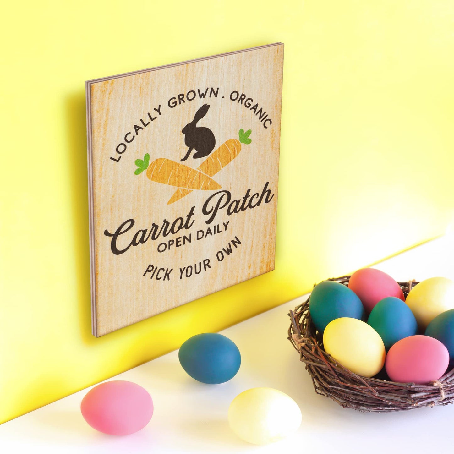 JennyGems Easter Decorations for the Home, Easter Sign, Farmhouse Easter Decor, 7.25 x 6 Wooden Sign, Made in USA