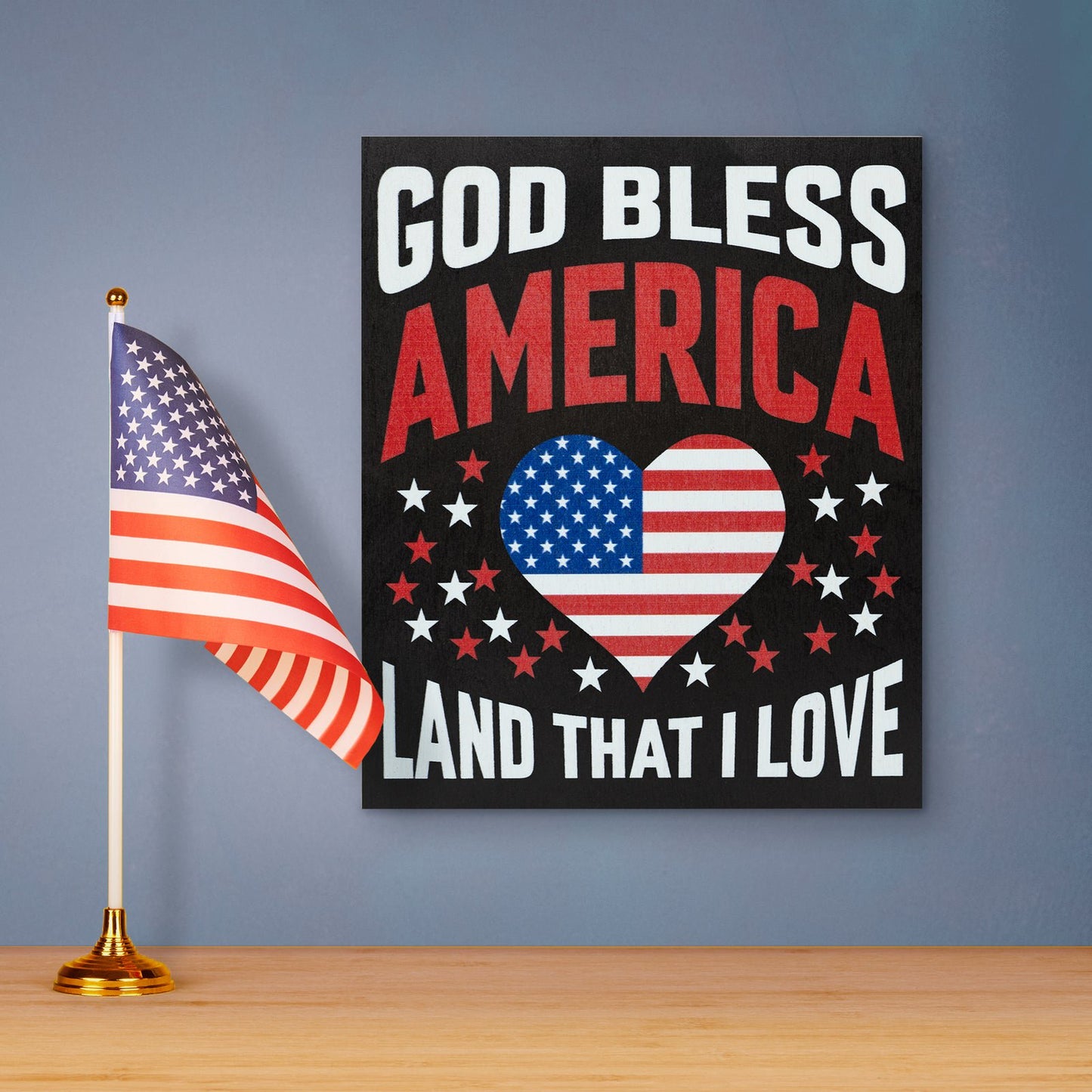 JennyGems Patriotic Decor, God Bless America Sign, 4th of July, Memorial Day