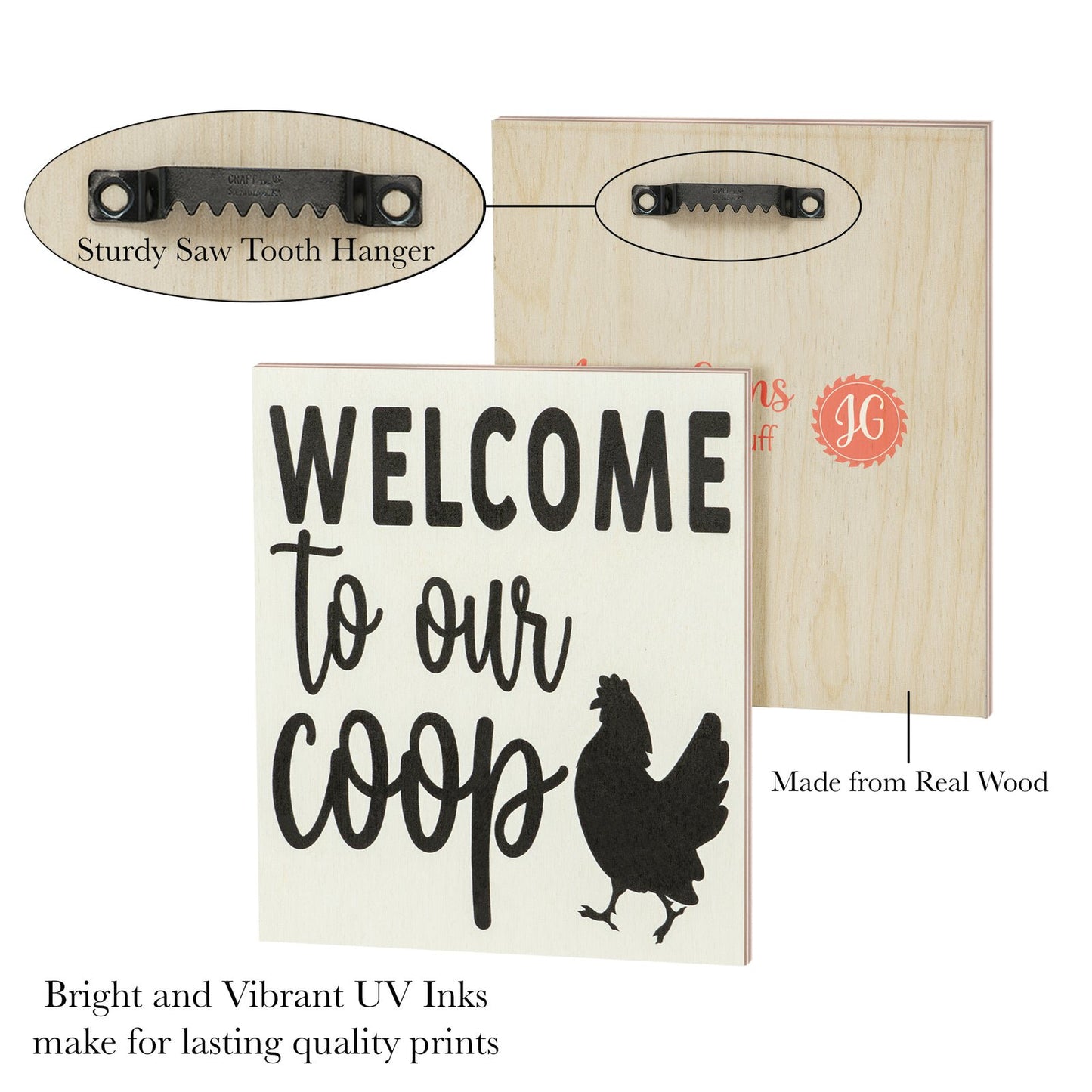 JennyGems Welcome To Our Coop Wood Sign, Chicken Coop Signs, Farmhouse Decor