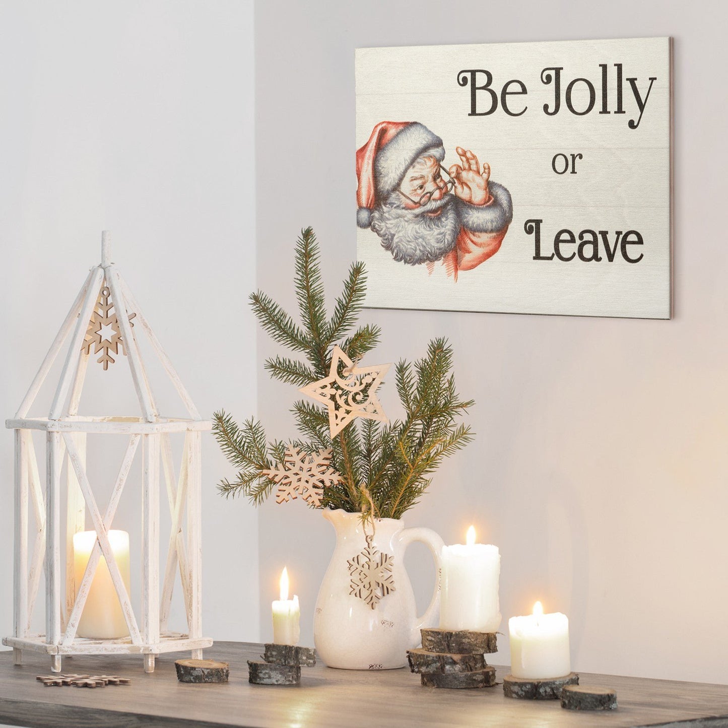 JennyGems Be Jolly Or Leave, Christmas Decorations, Cute Christmas Decor Santa