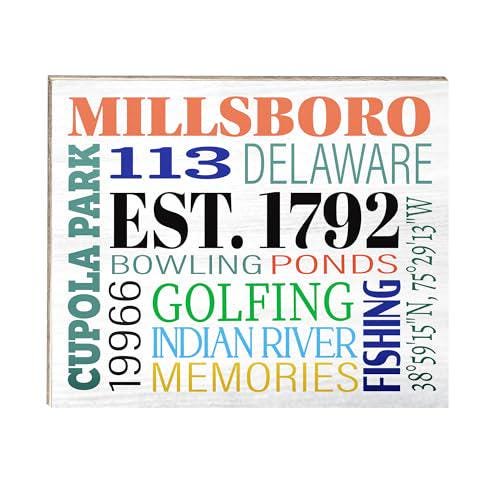 Millsboro Delaware Wood Sign: Town Souvenir Wall Art