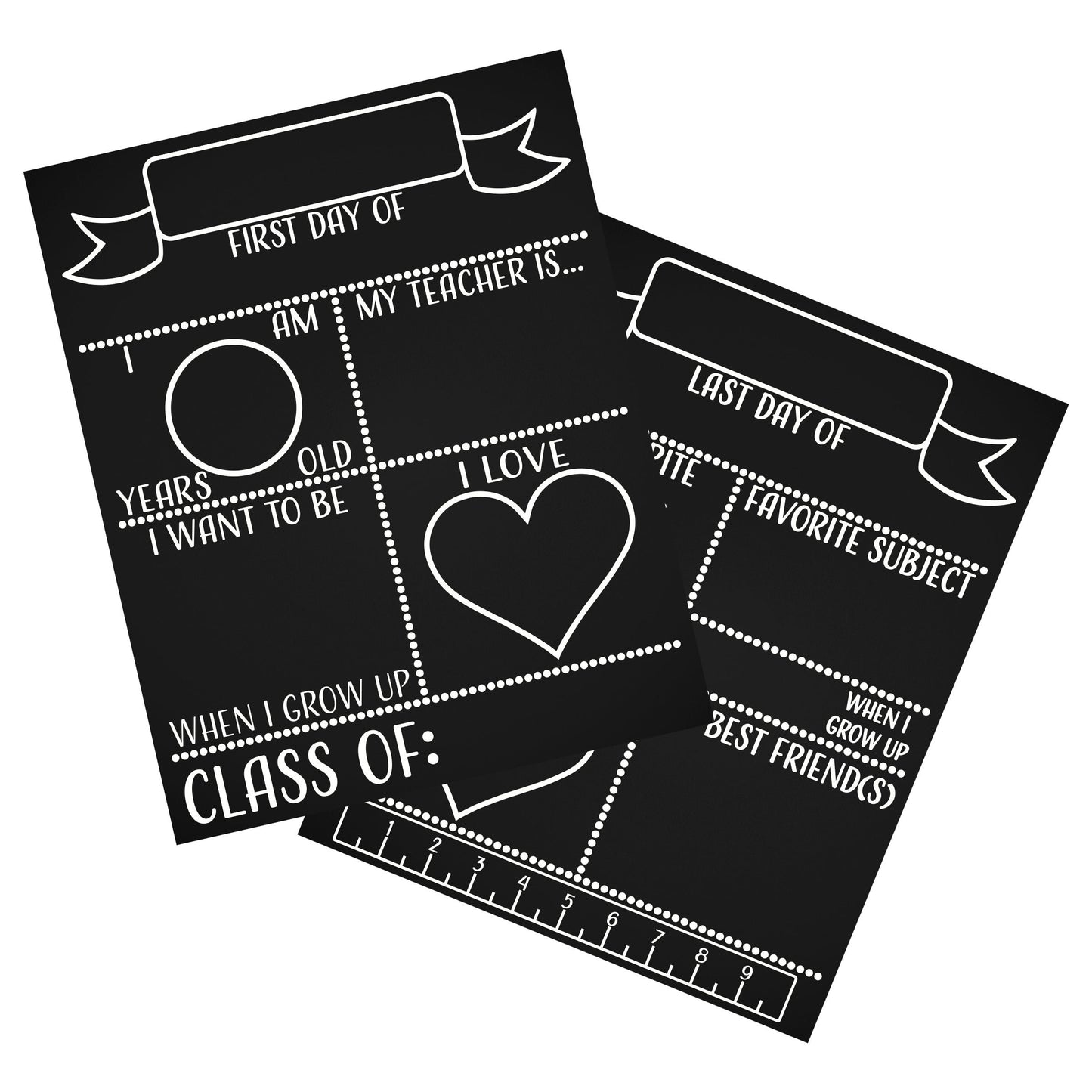 First Day Last Day School Chalkboard, Reversible