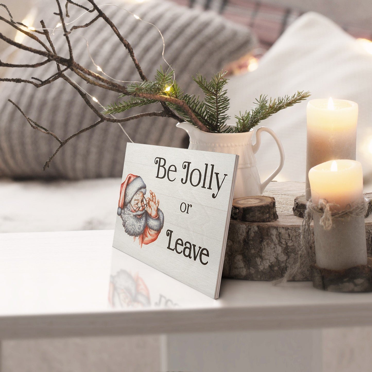 JennyGems Be Jolly Or Leave, Christmas Decorations, Cute Christmas Decor Santa