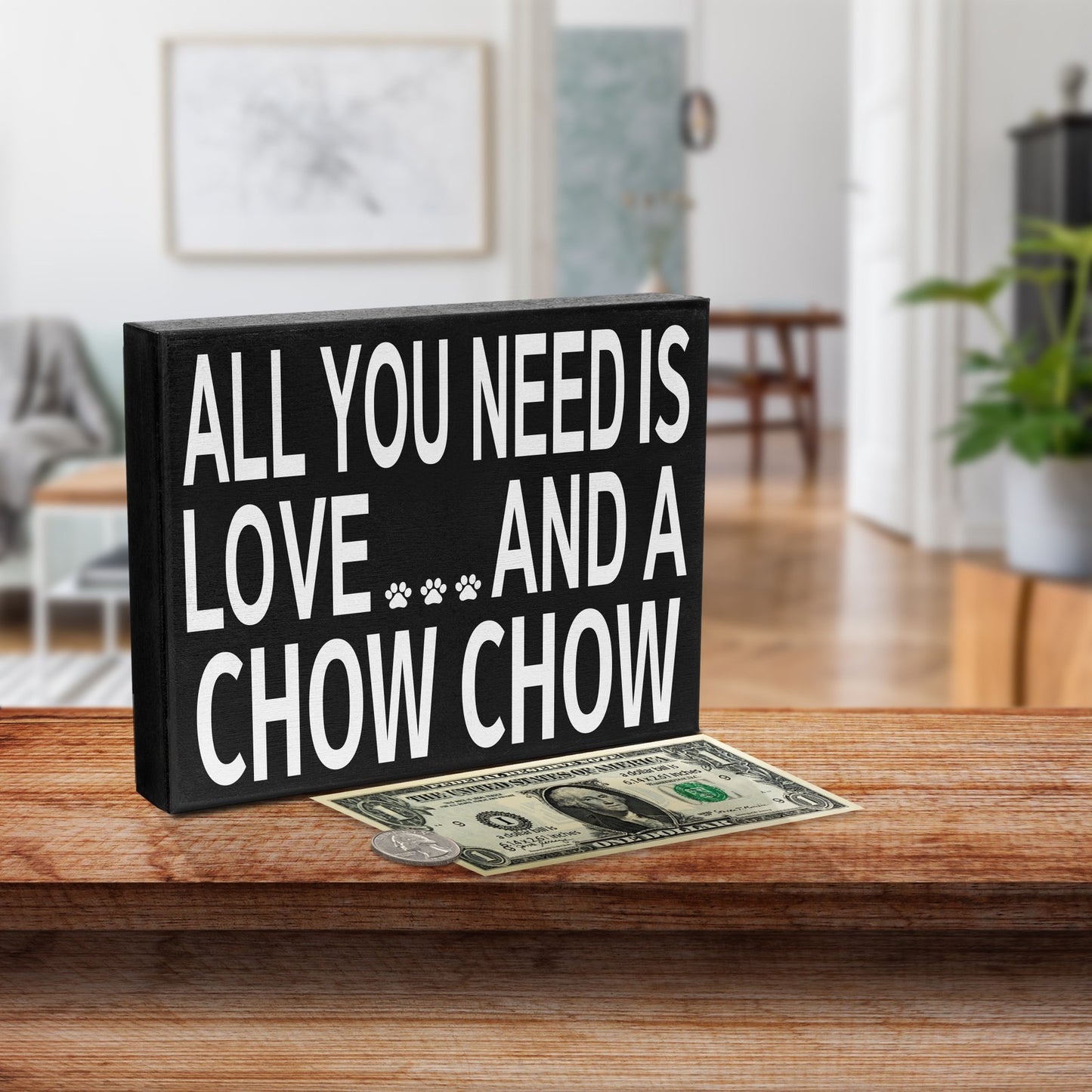 Love and a Chow Chow Wooden Sign, Dog Decor