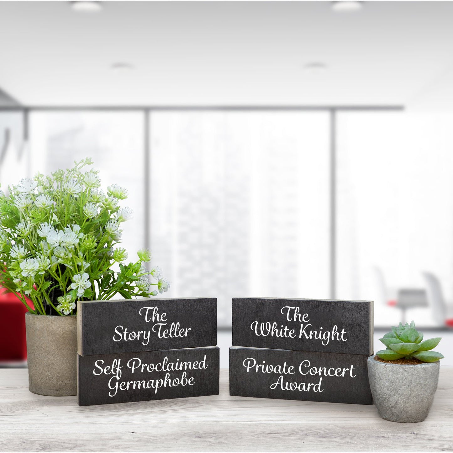 JennyGems Employee Funny Superlatives Gift Recognition Coworkers, Decor Blocks