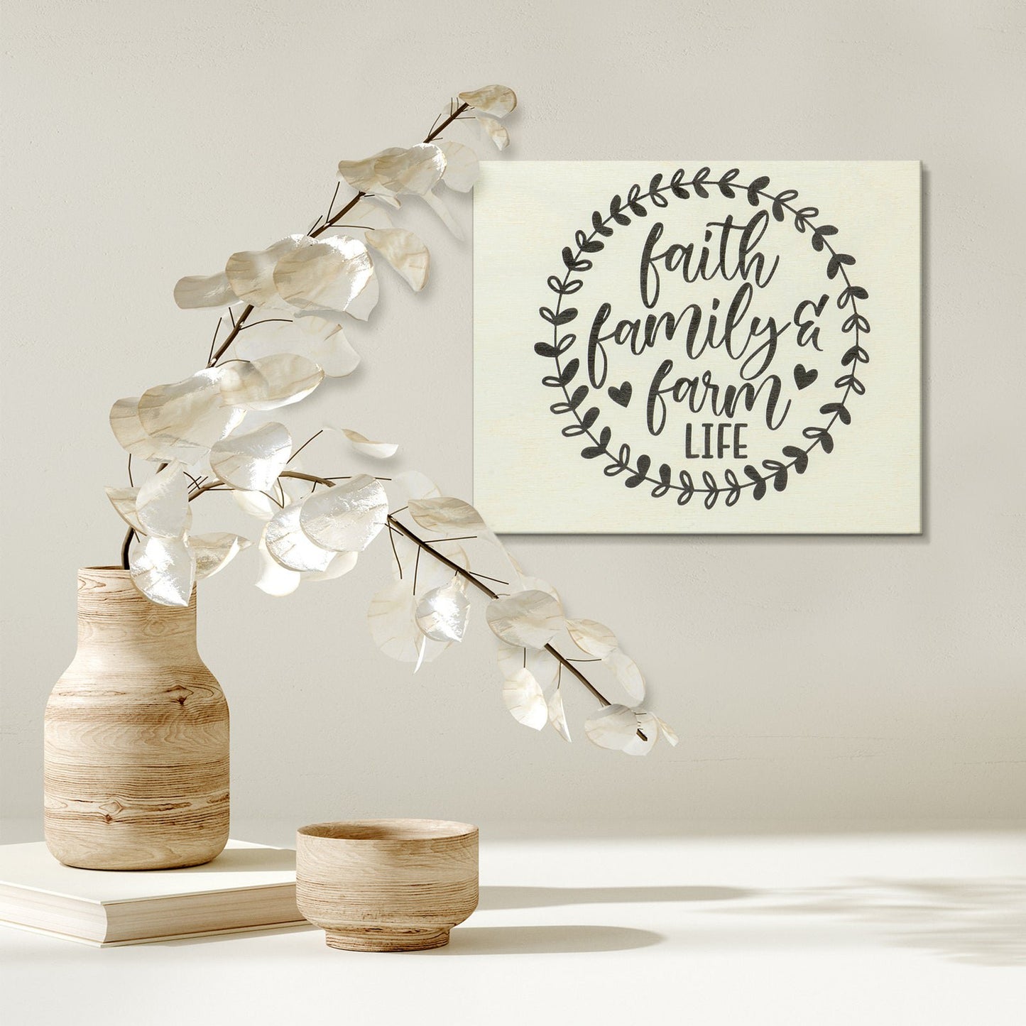 JennyGems Faith Family Farm Life Sign, Barn Decor, Farmhouse Decor, Christian