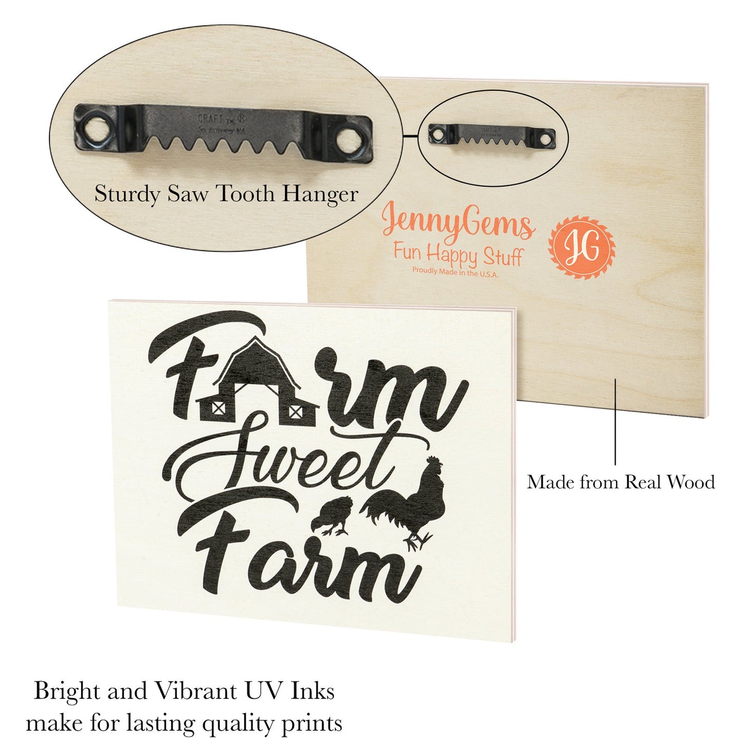 JennyGems Farm Sweet Farm Wooden Sign, Barn Gifts, Chicken Decor, Farmhouse Sign