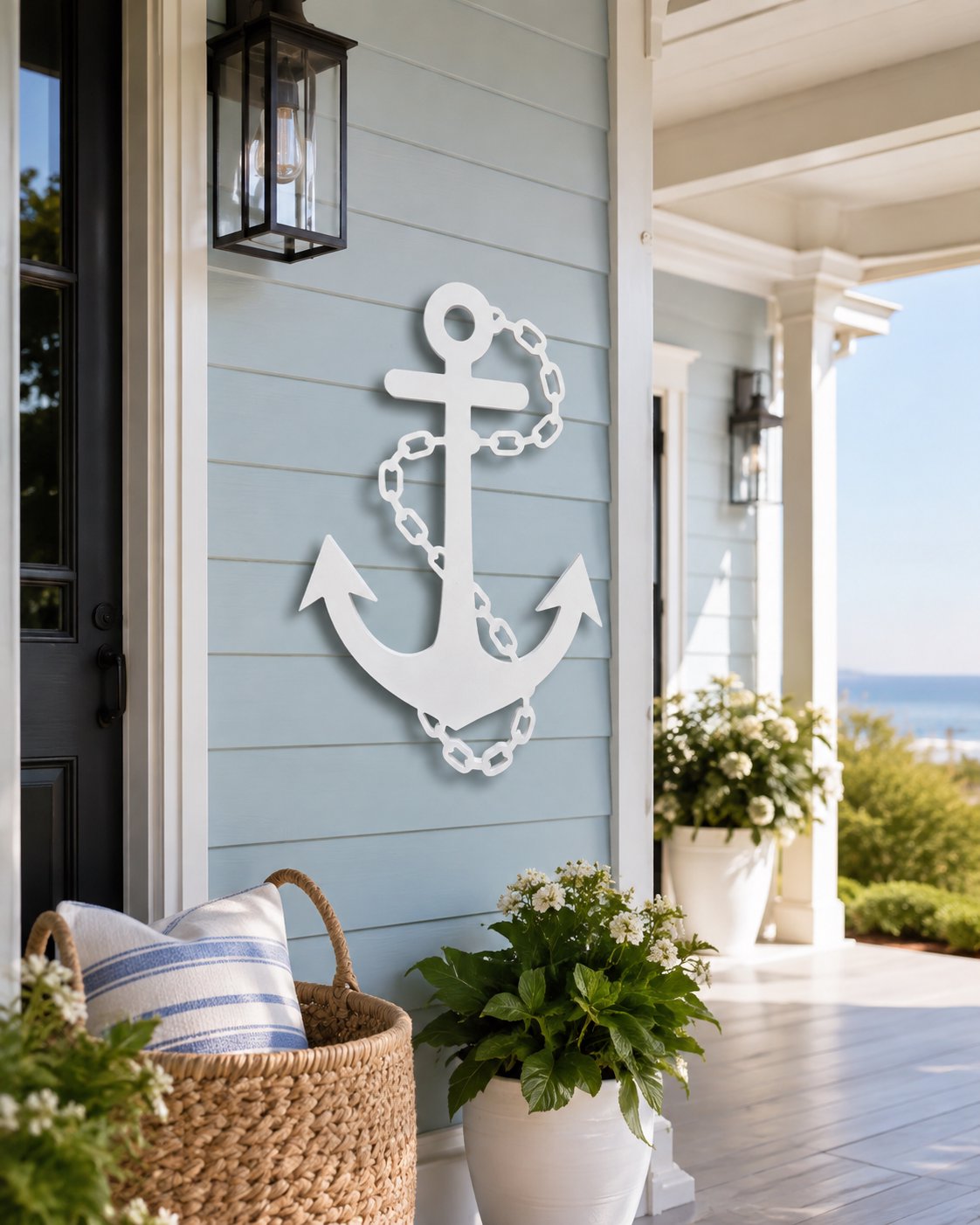 Nautical Anchor Wall Decor – Weatherproof PVC Outdoor Sign, Coastal Beach House Decor