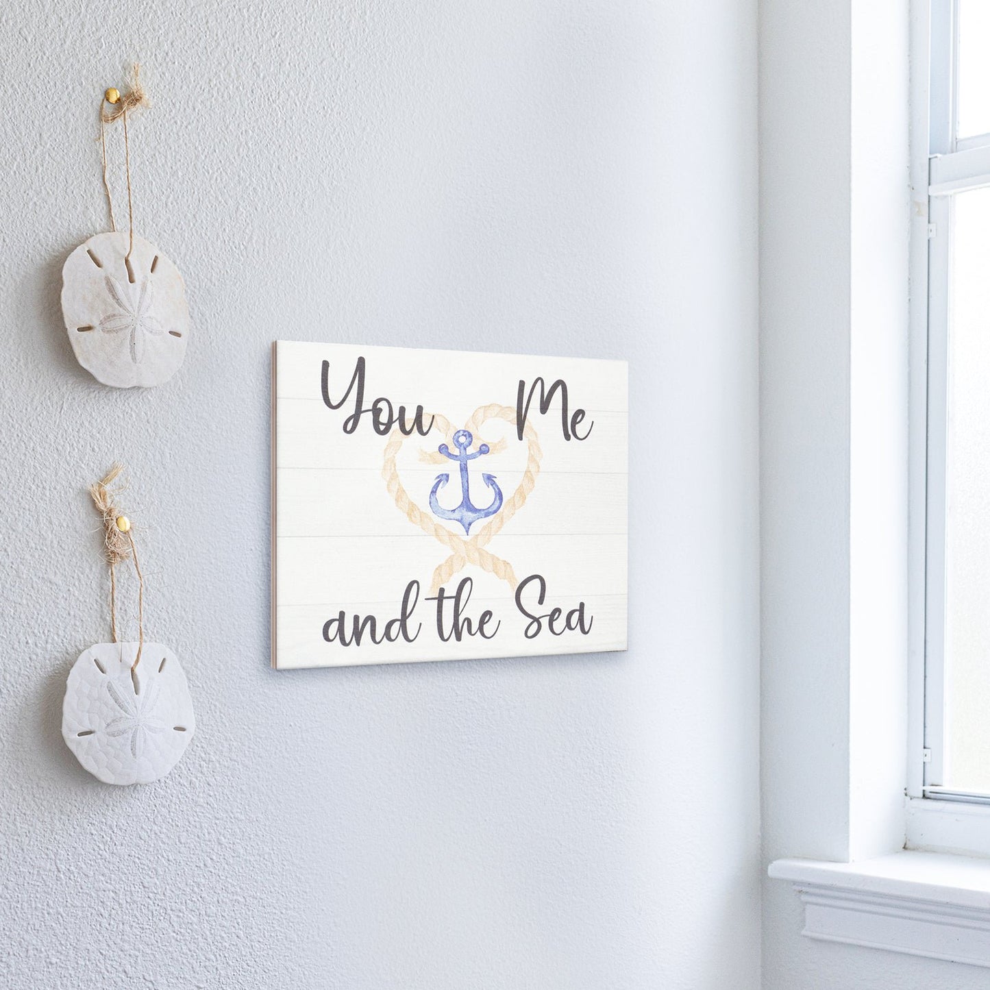JennyGems Beach Rustic Farmhouse Sign, Inspirational Gifts You Me And the Sea