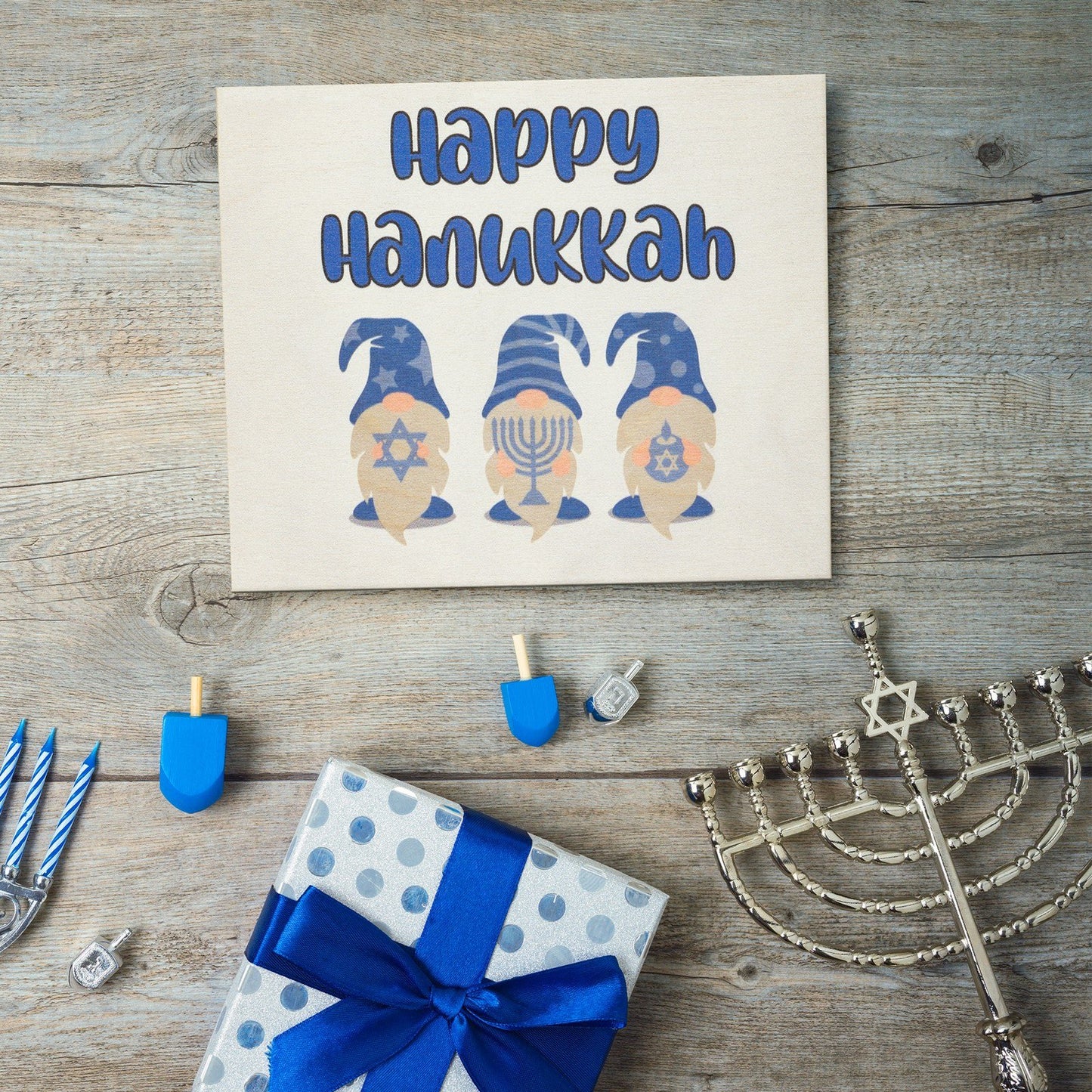 JennyGems Hanukkah Decorations Happy Hanukkah Sign, Hanukkah Gnomes Gift