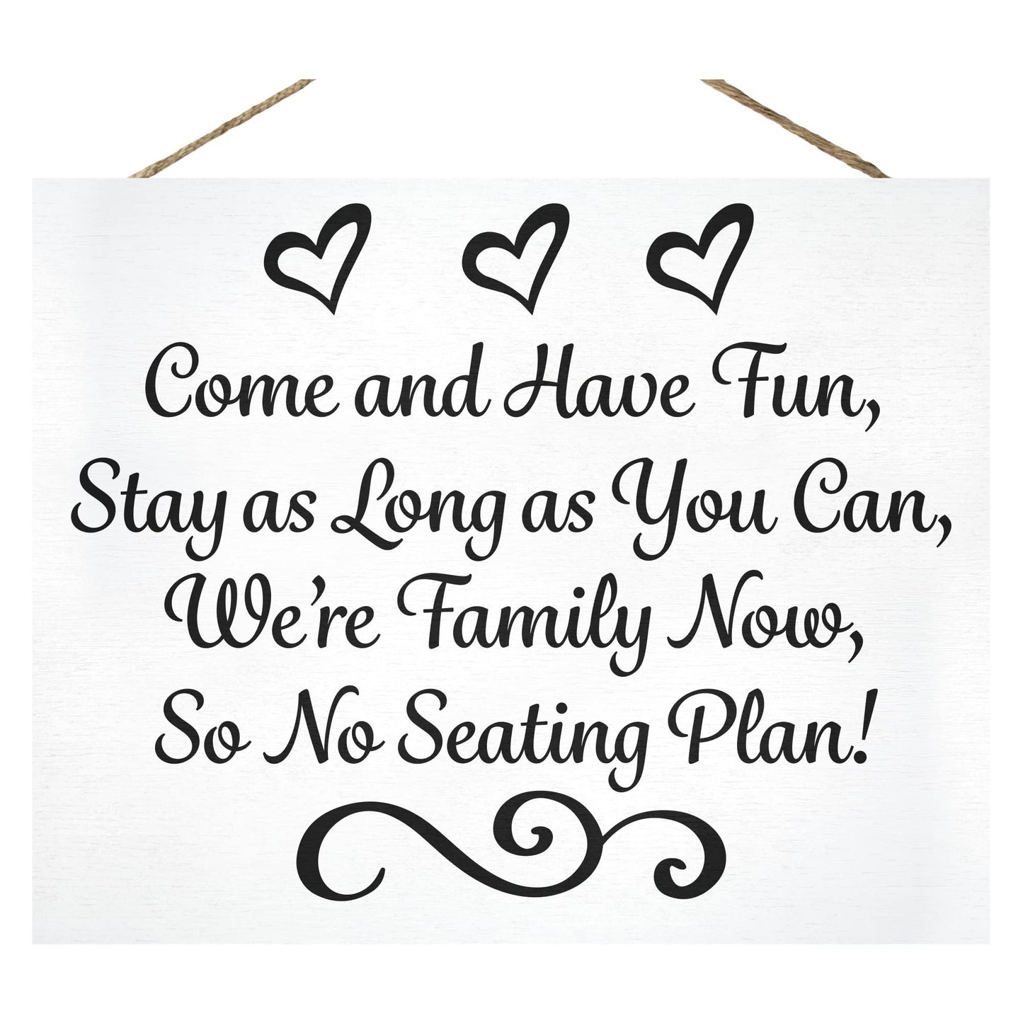 JennyGems Wedding Seating Sign No Seating Plan Wedding Sign, Wedding Ceremony and Reception Decorations, Wedding Welcome Sign, 14.5x11.5 Inch Rustic Wood Sign