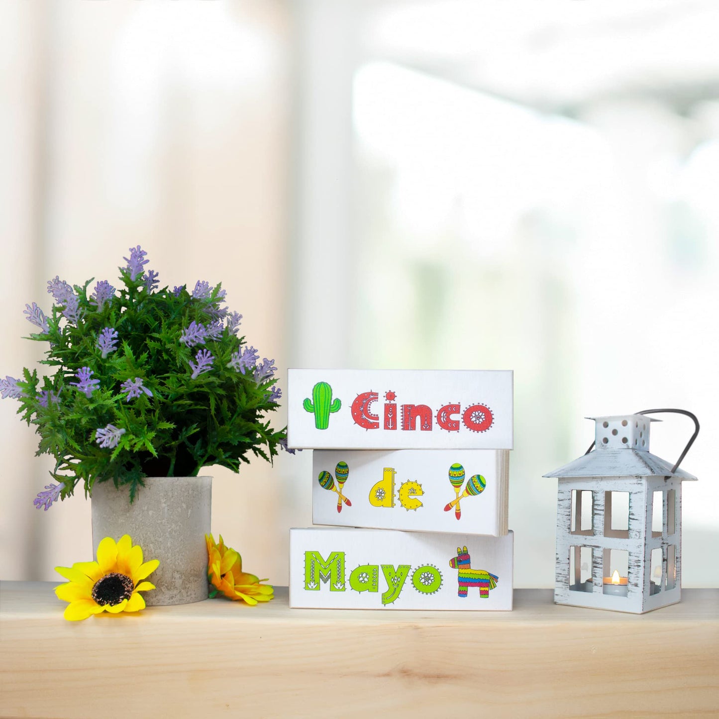 Cinco De Mayo 3pc Wooden Signs Set, Cinco de Mayo Decor, Tiered Tray Signs, American Made