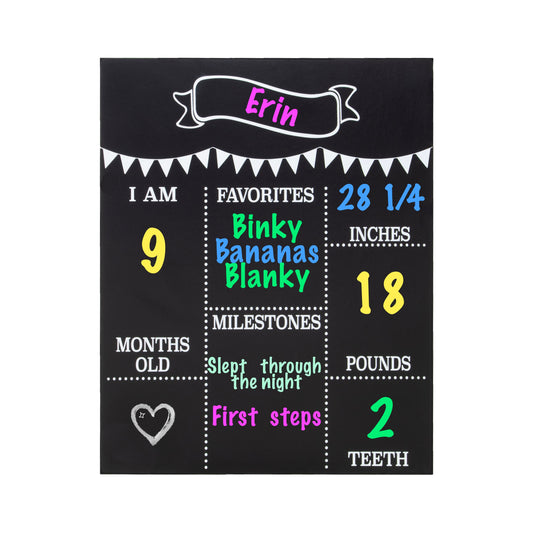Baby Milestone Chalkboard, Monthly Milestones for Baby