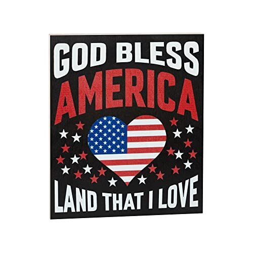 JennyGems Patriotic Decor, God Bless America Sign, 4th of July, Memorial Day
