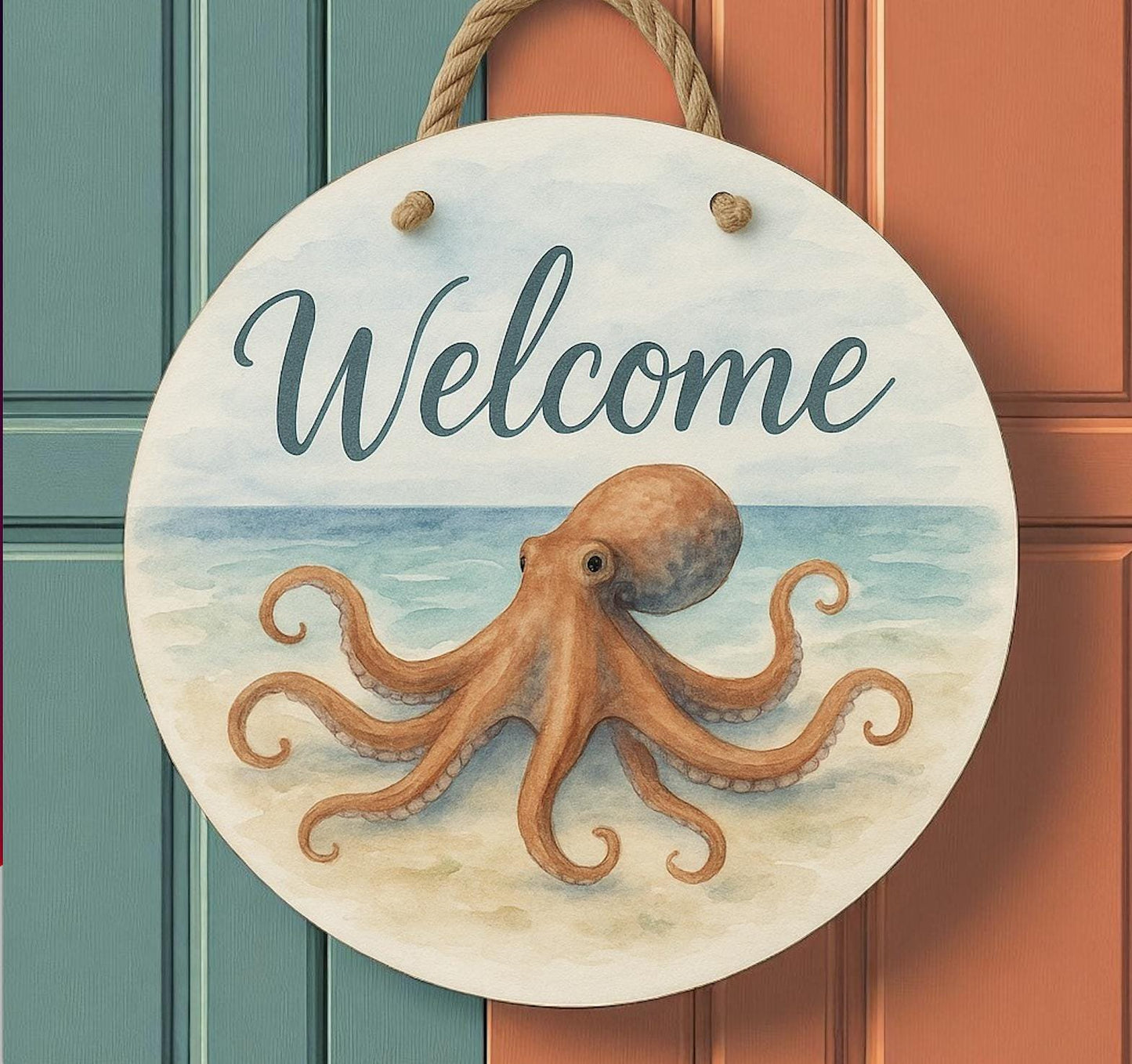 Octopus Welcome Door Hanger – 16" Round