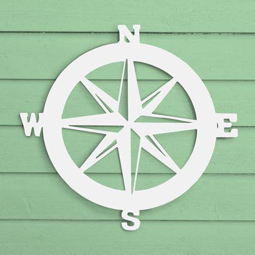 Nautical Compass Rose Sign: Weatherproof PVC Coastal Wall Art