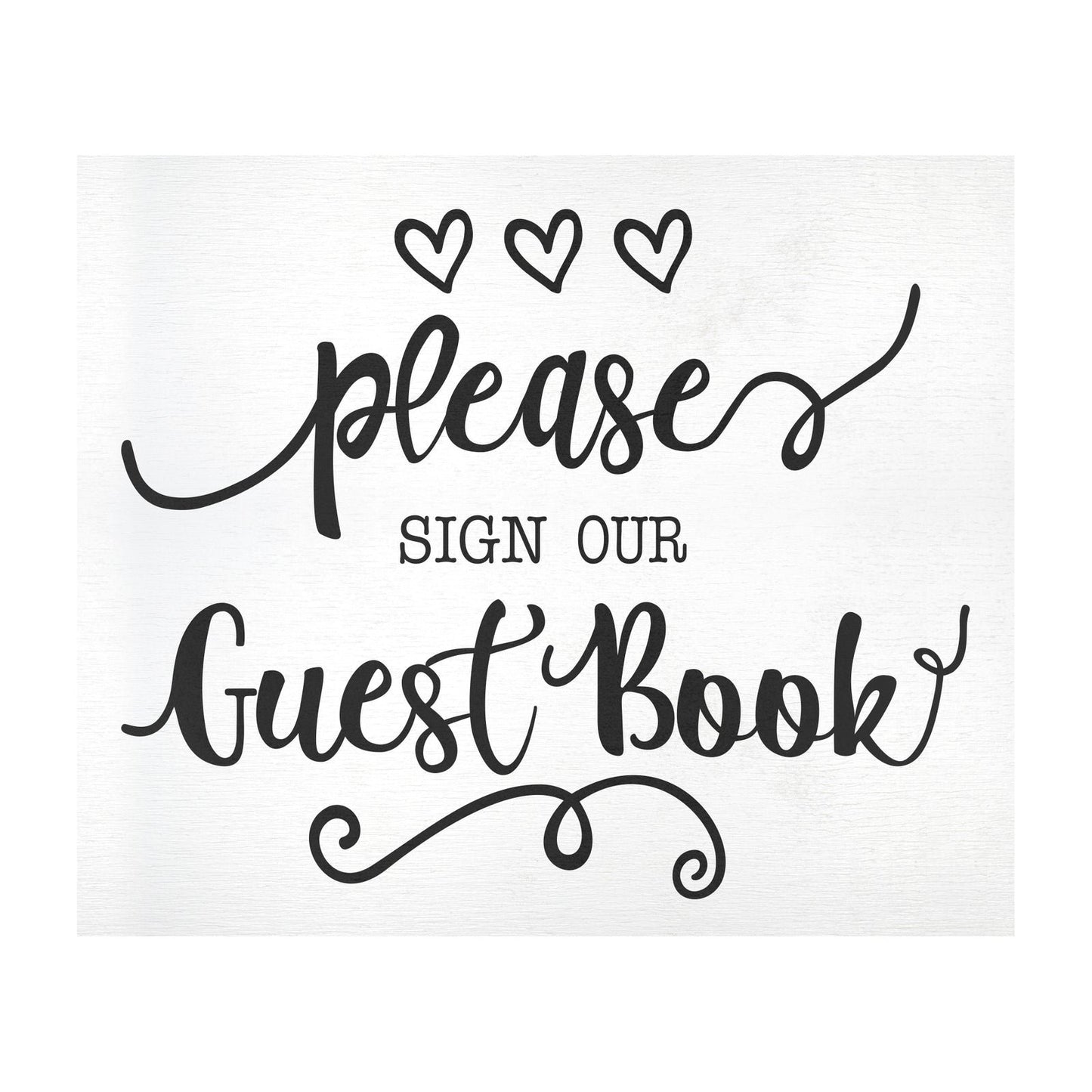 JennyGems Guestbook Sign, Guest Book Table Sign, Wedding Reception Decor (White)