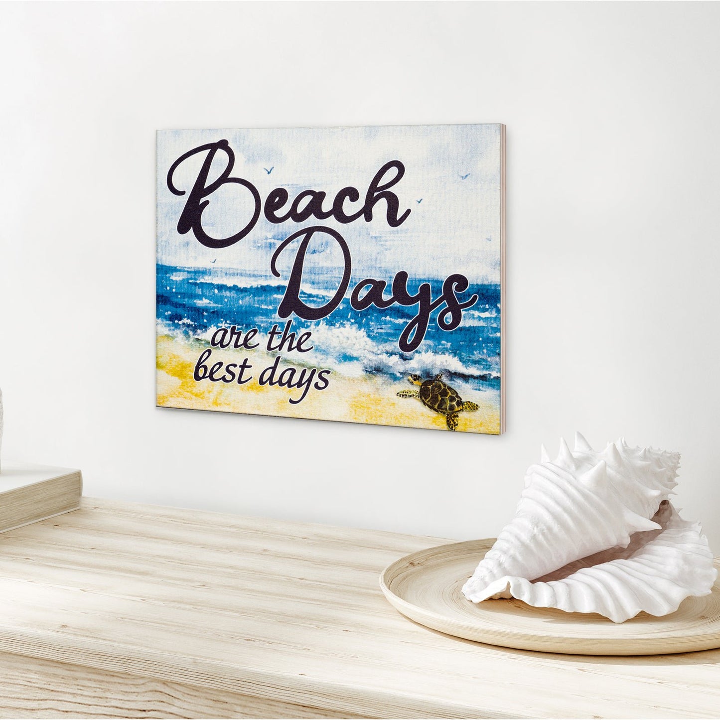 JennyGems Beach Days Are the Best Days, Bathroom Sea Turtle Decor, Beach Signs