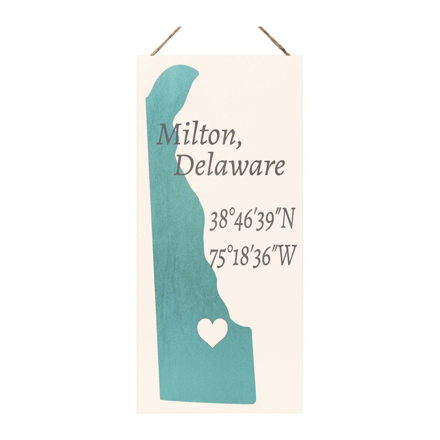JennyGems Milton, Delaware Nautical Wood Sign | Made in USA