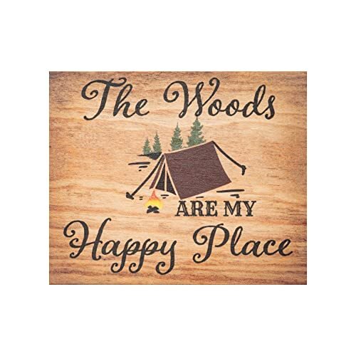 JennyGems Camper Gift for Women, Gift for Campers, Woods Are My Happy Place Sign