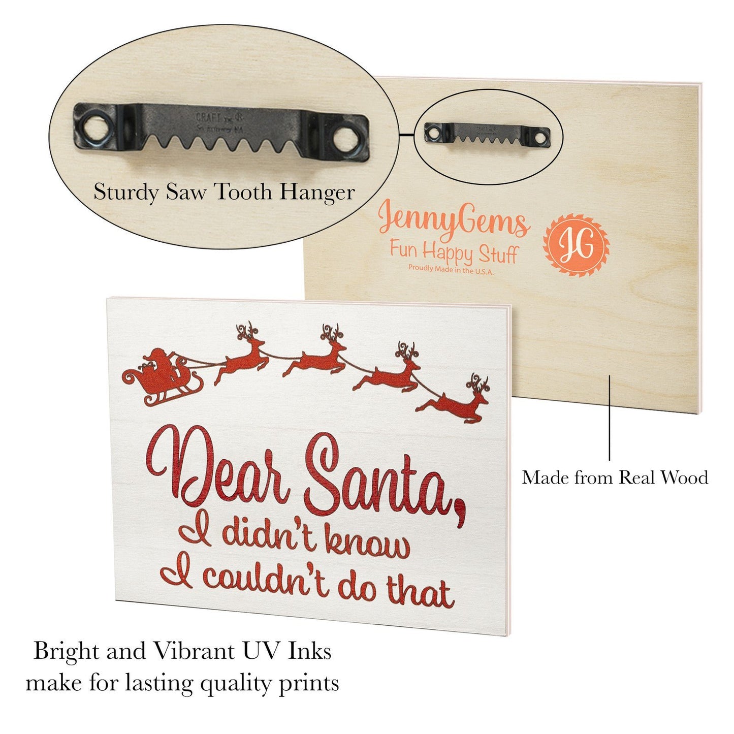 JennyGems Dear Santa I Didn't Know, Christmas Decoration, Funny Decor Santa Sign