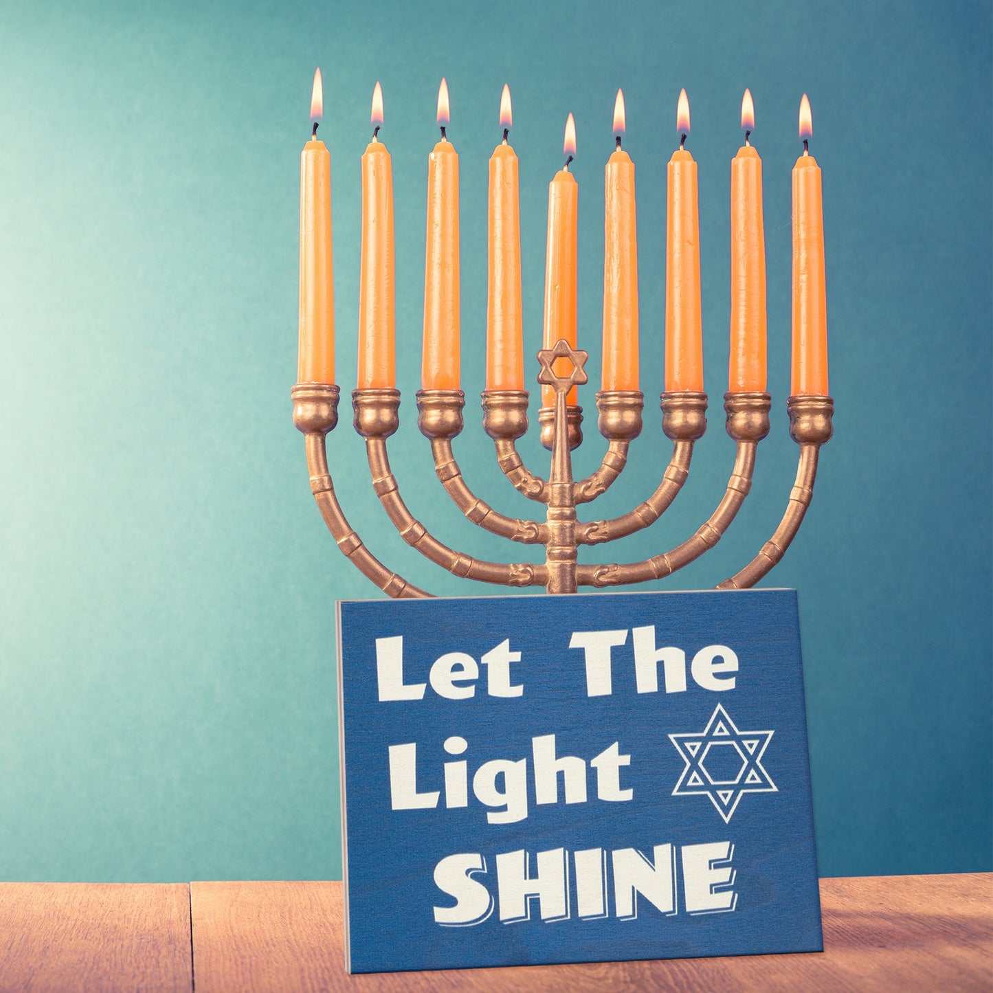 Let the Light Shine Wood Sign, Hanukkah Decorations, Chanukah Decor Jewish Star Of David, Hanukkah Gifts