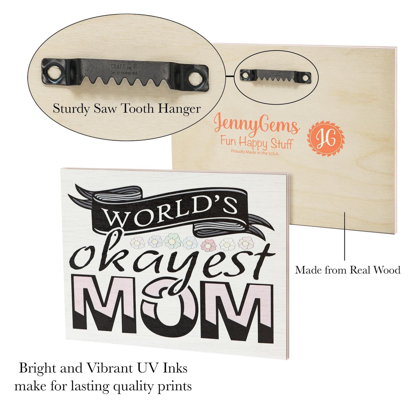 Funny Mom Sign: World's Okayest Mom, Sarcastic Gift