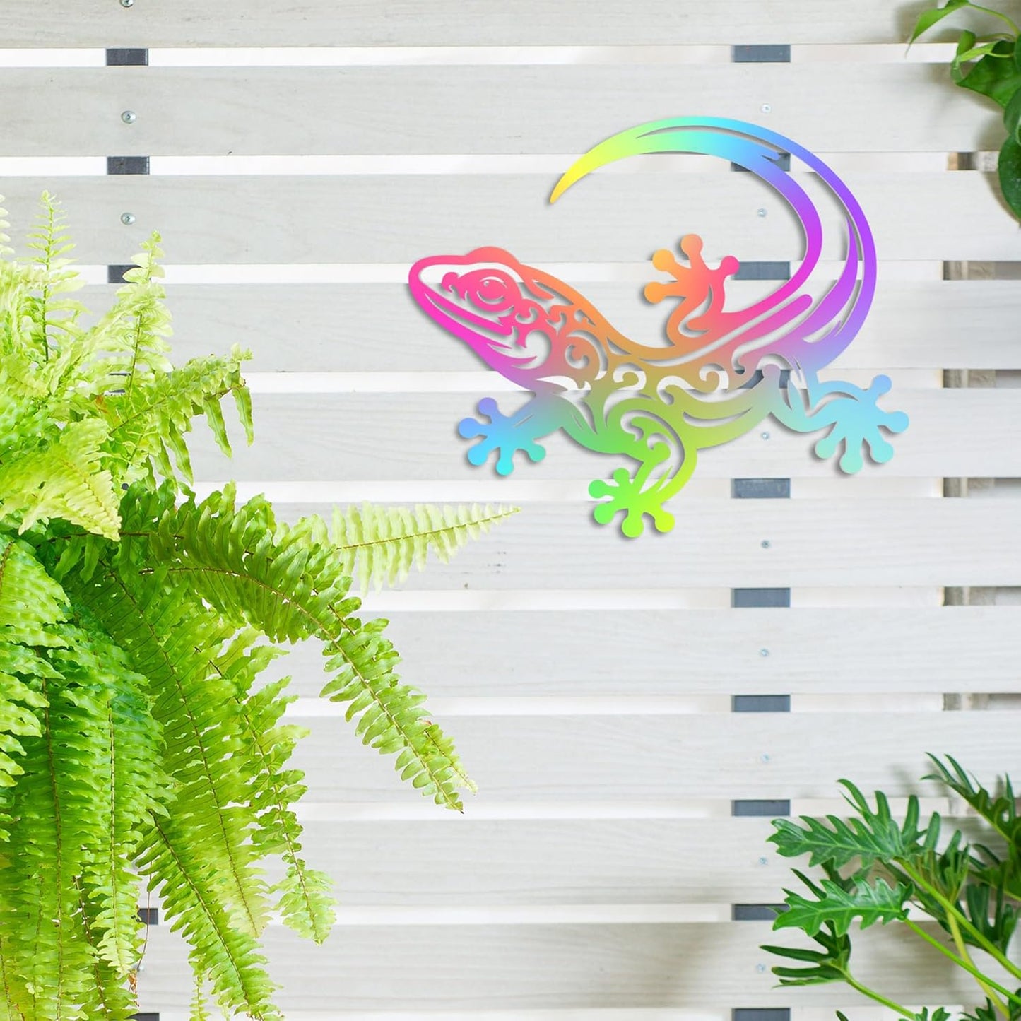 Outdoor Gecko Wall Art, Lizard Decor for Fence, Patio, Tropical Wall Hanging
